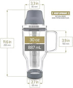 Teabloom 30 oz The Well Informed Insulated Glass Tumbler | 100% Plastic-Free & Toxin-Free | Tea Infuser + 2-in-1 Drinking Cup Lid | Travel Mug for Hot Tea, Cold Brew Coffee & Infused Water - Image 4