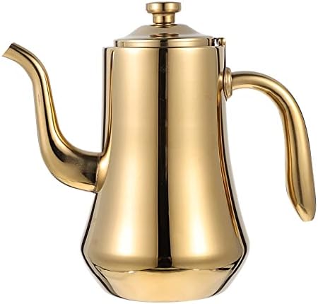 UPKOCH 1.5L(54oz) Stainless Steel Teapot with Removable Infuser - Gold Loose Leaf Tea Kettle, Gooseneck Spout for Coffee & Herbal Brewing by UPKOCH