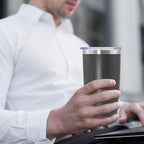 20oz Tumbler Insulated Coffee Tumblers with Lid Stainless Steel Grey 12P - Image 7