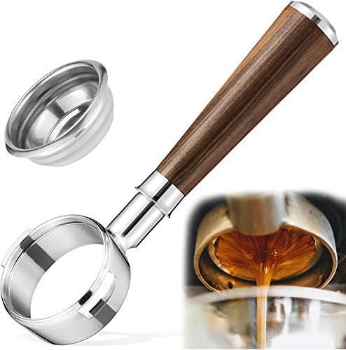 58mm Naked Bottomless Portafilter 2 ears Only Compatible with Expobar, Rocket, Rancilio, Faema and Wega Espresso Machines with 1 Cup filter Basket Included，Coffee Machine Accessories by Unknown