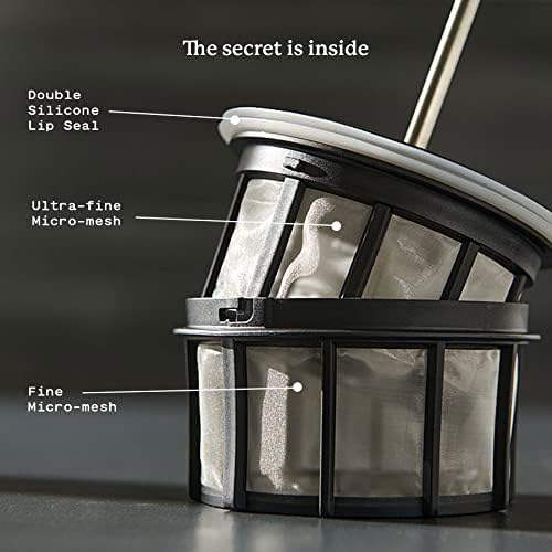 ESPRO - P7 French Press - Double Walled Stainless Steel Insulated Coffee and Tea Maker with Micro-Filter - Keep Drinks Hotter for Longer (Matte White, 18 Oz) Cleaning Powder - Image 4