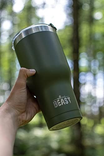 Beast 30 oz Tumbler Stainless Steel Vacuum Insulated Coffee Ice Cup Double Wall Travel Flask (Army Green) - Image 3