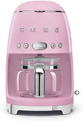 Smeg 50's Retro Style Aesthetic Drip Coffee Machine with 10 Cup Glass Carafe, Auto Start Feature, Keep Warm Plate, and Two Coffee Strength Settings (Pink) by Unknown