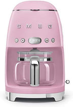 Smeg 50's Retro Style Aesthetic Drip Coffee Machine with 10 Cup Glass Carafe, Auto Start Feature, Keep Warm Plate, and Two Coffee Strength Settings (Pink) by Unknown