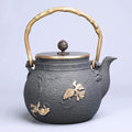 Cast Iron Tetsubin Teapot 1.2L Retro Handmade Japanese Tea Kettle With Infuser, Heat Resistant Loose Leaf Tea Pot by Unknown