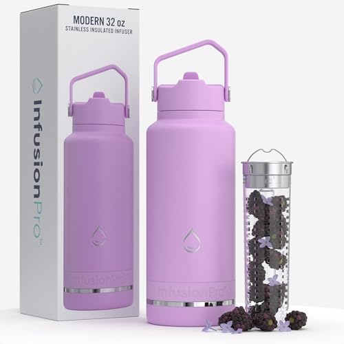 Infusion Pro Fruit Infuser Water Bottle, 32 oz Stainless Steel by InfusionPro