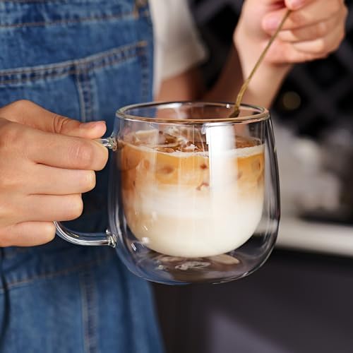 CNGLASS CnGlass16oz (4-pack) Double Wall Coffee Glass Mugs 50.7oz Glass Teapot Stovetop Safe - Image 2