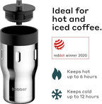 BOBBER 12 oz Stainless Steel Coffee Tumbler – Dishwasher Safe, Insulated Tumbler with Screw Top Twist 360 Drinking Lid – BPA-Free Thermo Coffee Mug Cup Leak-Proof, Spill-Proof for Women, Men (Glossy) - Image 2