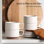 DOWAN 5oz Coffee Cup and Saucer Set of 4 and Pour Over Coffee Maker - Image 7