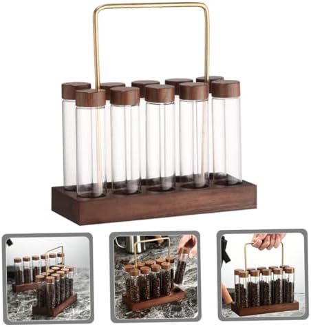 Zerodeko 1set Coffee Bean Storage Tubes with Display Stand Airtight Glass Containers for Preserving Freshness for Home and Restaurant Coffee Stations Tube - Image 7