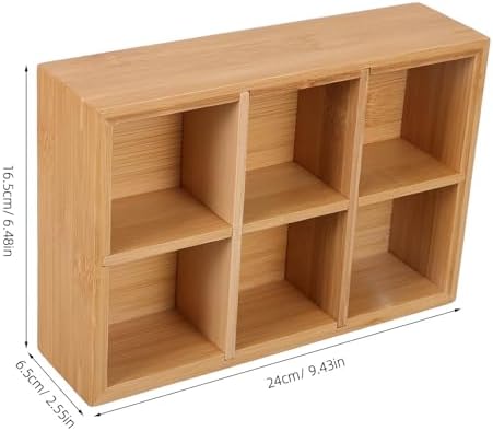 Bamboo Tea Bag Organizer with 6 Compartments for Drawer Pantry - Image 2