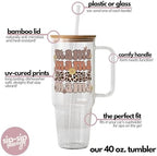 Sip-Sip Hooray! Retro Leopard Mama 40oz Glass Tumbler with Lid and Straw - Image 4