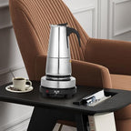 Espresso Stovetop Coffee Maker Stainless Steel Coffee Pot Italian Coffee Machine Maker Stove Top Coffee Maker Moka Pot with Coffee Percolator Design for Camping or Home Use (300ml) - Image 5