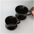 Coffee Filter Cup, Single Black Ceramic Dripper, Reusable Drip Holder(S) - Image 4