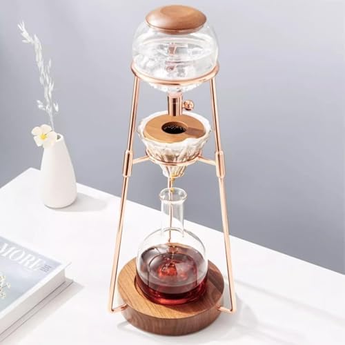 Comfortable Espresso Dripper Coffee Pot Ice Water Dripp Machine Glass Filter,Beverage Equipment Creative Siphon Coffee Maker,Luxury Cold Brew Coffee Maker with Stainless Steel Stand(Silver) - Image 6