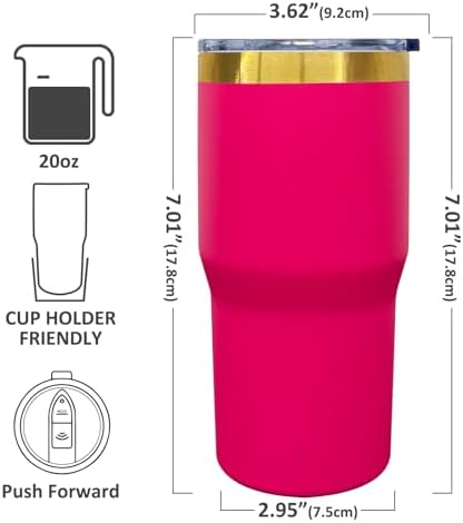 20 oz Tumbler Bulk Stainless Steel Tumblers with Lids and Straws Rosy - Image 2