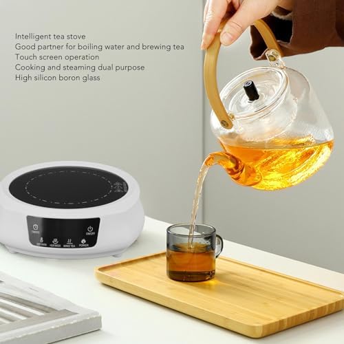 800W Electric Small Hot Plate, Portable Mini Stove Kitchen Cooktop Electric Heater Single Burner for Boiling Water Making Tea Coffee (White) - Image 3