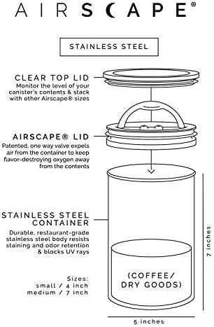 Airscape Stainless Steel Coffee Canister - 2-Pack - Food Storage Container - Image 6