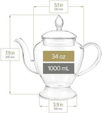 Teabloom Le Bouquet Glass Teapot with Two Gourmet Blooming Tea Flowers - 34 Oz /1 L Capacity (Up to 4 Cups of Tea) - Image 5