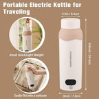 Travel Electric Tea Kettle 316 Stainless Steel, Small Portable Hot Water Kettle with 6 Temperature Control & Automatic Shut Off, 450mL Cute Tea Pot - Image 6