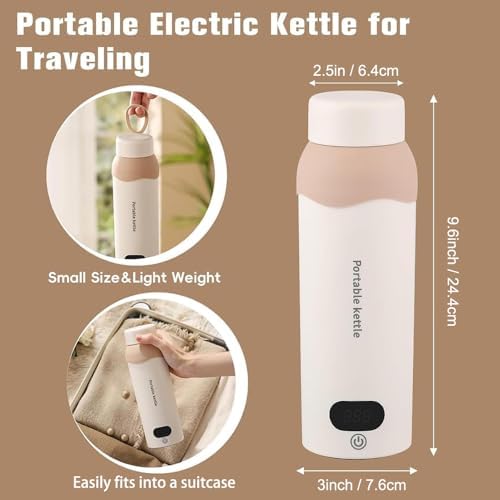 Travel Electric Tea Kettle 316 Stainless Steel, Small Portable Hot Water Kettle with 6 Temperature Control & Automatic Shut Off, 450mL Cute Tea Pot - Image 6