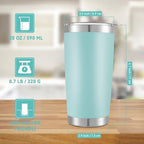 20 oz Tumblers Bulk Stainless Steel Tumbler with Lid, 6 Pack - Image 3