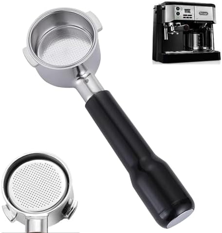 51mm Bottomless Portafilter,Naked Bottomless Portafilter 2 Ears with Stainless Steel Double Shot Capacity Cup Filter Basket Compatible for Delonghi ECP3420/EC155/BCO430/EC260 by Unknown