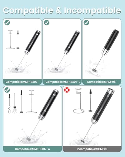 Maestri House Rechargeable Milk Frother, LunaFro NS Handheld Electric Foam Maker+Whisk - Image 7