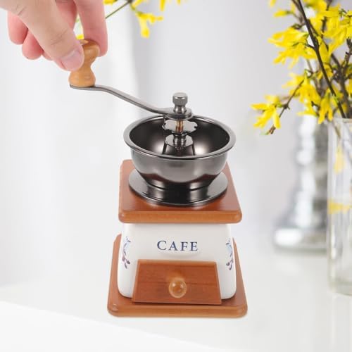 Burr Coffee Grinder Manual Wooden Hand Crank Bar Gift(Trapezoid) - Image 5