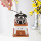 Burr Coffee Grinder Manual Wooden Hand Crank Bar Gift(Trapezoid) - Image 5