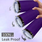 20 oz Tumbler Bulk Stainless Steel Tumblers with Lids and Straws Purple - Image 5