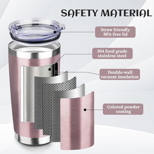 StarSpeed 8 Pack 20oz Stainless Steel Travel Coffee Tumbler,Rose Gold - Image 4