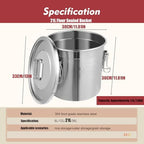 5.5Gal 304 Stainless Steel Airtight Canister,Metal Bucket Large Stainless Steel Canisters - Locking Clamp & Airtight Lids - Dog Food/Bird Seed/Coffee Storage Container - Image 7