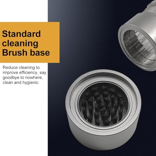 51mm Adjustable WDT Tool 22 Needles Espresso Distributor Leveler Geared Spinning Stirrer Coffee Distribution Tool with Cleaning Brush Base (51mm) - Image 7