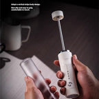 Rechargeable Handheld Electric Milk Frother for Coffee, White - Image 4