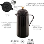WOLFF - Bird Thermal Coffee Carafe - Hot or Cold Drinks, Plastic Exterior and Glass Insulation Lining Flask Coffee Dispenser, Thermal Bottle for Beverages, Tea and Water Pitcher- Black, 34floz/1L - Image 3