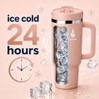 Farsea 40oz Insulated Stainless Steel Travel Tumbler with Handle & Straw - Image 6