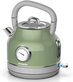 Amaste Retro Electric Kettle with Thermometer, 57 Oz Capacity, Matcha Green by Amaste