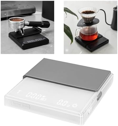 Digital Scale with Timer Electronic Weighing Scale with Waterproof Pad USB Smart Coffee Scale for Accessory, White - Image 4