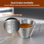 Espresso Cups & Rechargeable Mini Coffee Scale with Timer,3.4OZ/100ML White Stainless Steel Espresso Shots Cup with Handle & 2kg/0.1g Black Coffee Scales - Image 5