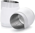 Normcore Handleless Milk Pitcher with Round Spout - Espresso Steaming Pitcher - 18/8 Stainless Steel Milk Frothing Jug - Premium Barista Tools - Non-stick coating White - 15.2 oz (450 ml) by NORMCORECOFFEETOOLS