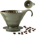 Gomakren Fruit Basket for Kitchen, Berry Washing Bowl, Ceramic Berry Basket Set of 2 & Pour Over Coffee Maker Ceramic Coffee Dripper by Gomakren