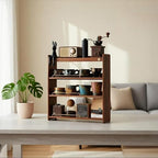 Coffee Mug Holder Countertop 4 Tiers Walnut Station Organizer for Kitchen - Image 7