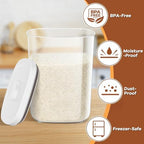 TBMAXS Airtight Rice Container 20 Lbs, Clear PET Plastic Food Storage Container Bin For Flour Sugar, Dry Food Holder with Easy Locking Lid for Kitchen Pantry Organization and Storage - Image 6