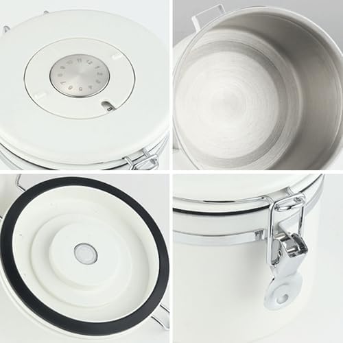 3 Pcs White Sealed Tank Stainless Steel Vacuum Container Tea Jar Food Containers Coffee Bean Airtight Can Flour Container Canister Sets - Image 6