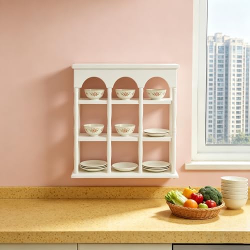 Wooden Coffee Mug Display Rack, Countertop Grid Vintage Coffee Cup Display Stand, Countertop Solid Wood Cup Rack for Living Room or Kitchen - Image 3