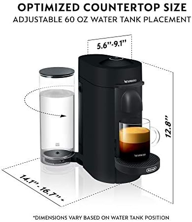 Nespresso Vertuo Plus Deluxe Coffee Machine with Milk Frother, Matte Black - Image 3