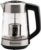 Toastmaster Electric Glass Kettle by Select Brands - Comes with Color Changing LED Indicators & Stainless Steel Tea Infuser - Cordless Hot Water Kettle with 7 Preset Temperatures - 1.7 Liters by Toastmaster