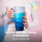 Silipint 32oz Silicone Tumbler with Handle, Flip Lid and Straw – BPA-Free, Non-Toxic, Unbreakable, Freezer, Microwave, Dishwasher Safe Tumbler – Perfect for Tea, Smoothies (Blizzard) Pack of 1 - Image 4