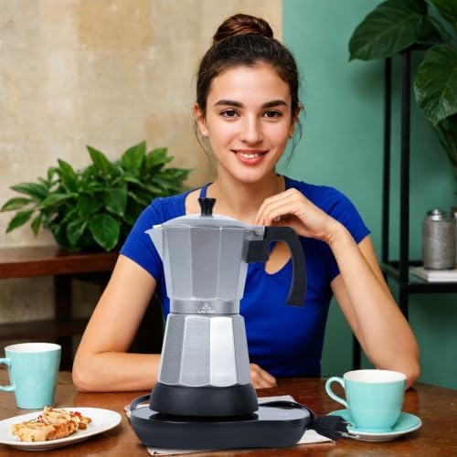 LAOION 6 or 3 Cup Electric Moka Pot, Cafeteras Electricas Modernas-Silvery - Image 6